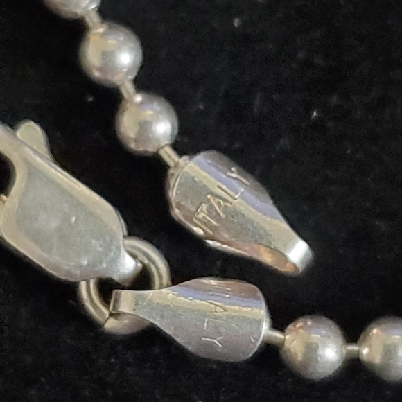 925 Italy Sterling Silver Beaded Necklace - Picture 9 of 15